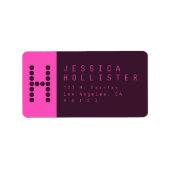 Étiquette Unique et moderne rose et violet profond Adresse d (Devant)