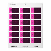 Étiquette Unique et moderne rose et violet profond Adresse d (Feuille entière)