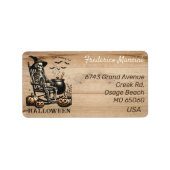 Étiquette Unique Halloween theme skeleton custom address (Devant)
