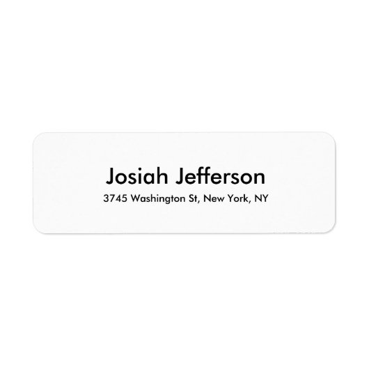 Étiquette Unique moderne Creative Plain Noir & Blanc (Devant)