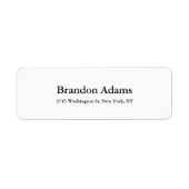 Étiquette Unique Moderne Élégant Noir & Blanc (Devant)