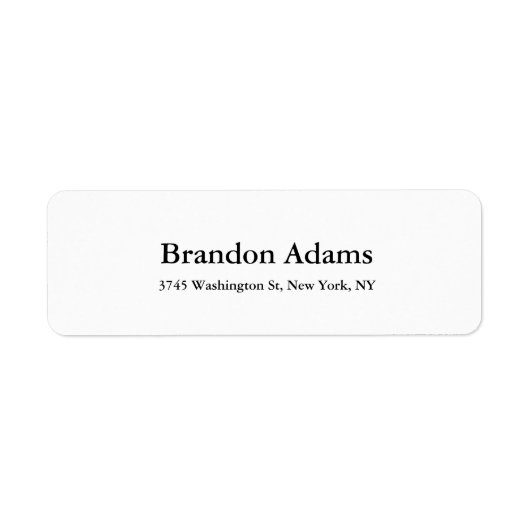 Étiquette Unique Moderne Élégant Noir & Blanc (Devant)