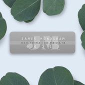 Étiquette Unique Moderne Gris Monogramme Adresse de retour