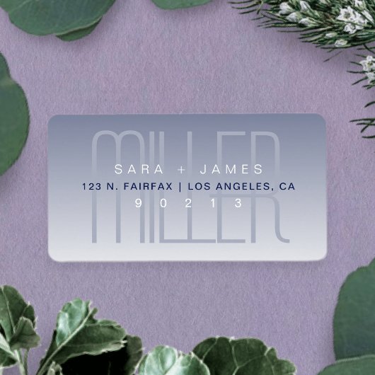 Étiquette Unique moderne violet gris blanc retour Adresse