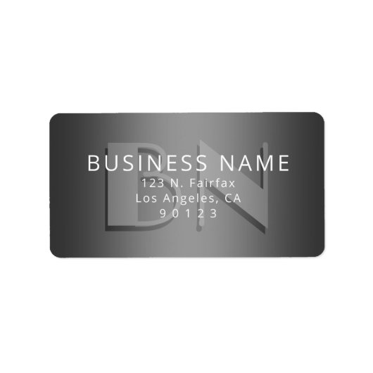 Étiquette Unique Monogramme Gris Gradient Adresse de retour (Devant)