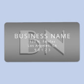 Étiquette Unique Monogramme Gris Gradient Adresse de retour