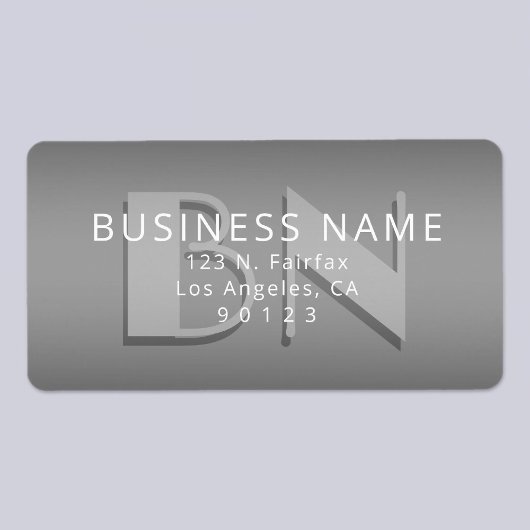 Étiquette Unique Monogramme Gris Gradient Adresse de retour