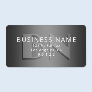 Étiquette Unique Monogramme Gris Gradient Adresse de retour
