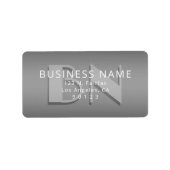 Étiquette Unique Monogramme Gris Gradient Adresse de retour (Devant)