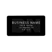 Étiquette Unique Rétro-Moderne Monogramme Adresse de retour (Devant)