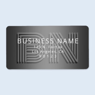 Étiquette Unique Rétro-Moderne Monogramme Adresse de retour