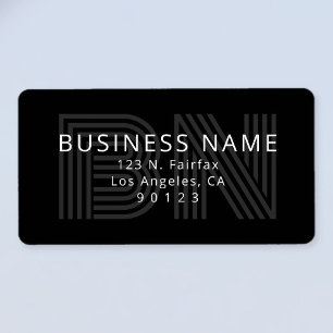 Étiquette Unique Rétro-Moderne Monogramme Adresse de retour