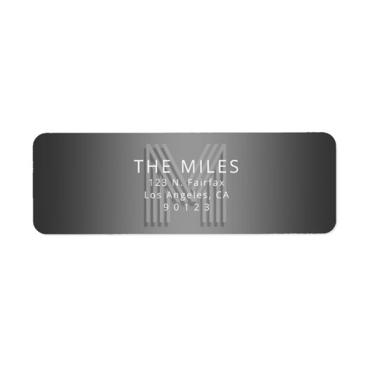 Étiquette Unique Rétro-Moderne Monogramme Adresse de retour (Devant)