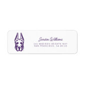 Étiquette Université d'Albany Chef de la mascotte Great Dane (Devant)
