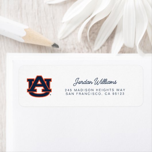 Étiquette Université d'Auburn | Auburn UA Logo (En situation)