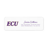 Étiquette Université de Caroline de l'Est | Logo de l'écu (Devant)