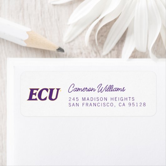 Étiquette Université de Caroline de l'Est | Logo de l'écu (En situation)