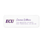 Étiquette Université de Caroline de l'Est | Logo de l'écu (Devant)