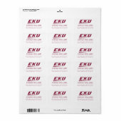 Étiquette Université du Kentucky oriental | EKU (Feuille entière)