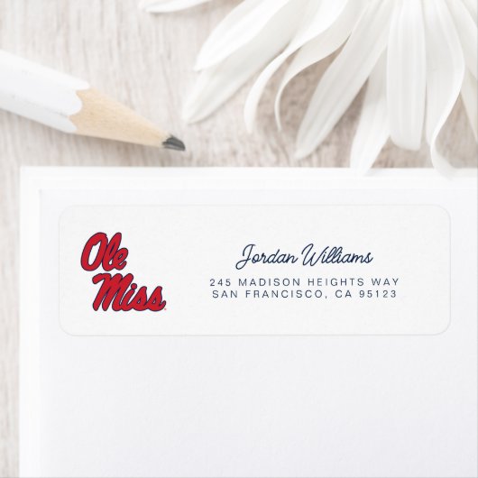 Étiquette Université du Mississippi | Ole Miss Script (En situation)