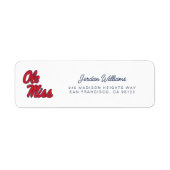 Étiquette Université du Mississippi | Ole Miss Script (Devant)