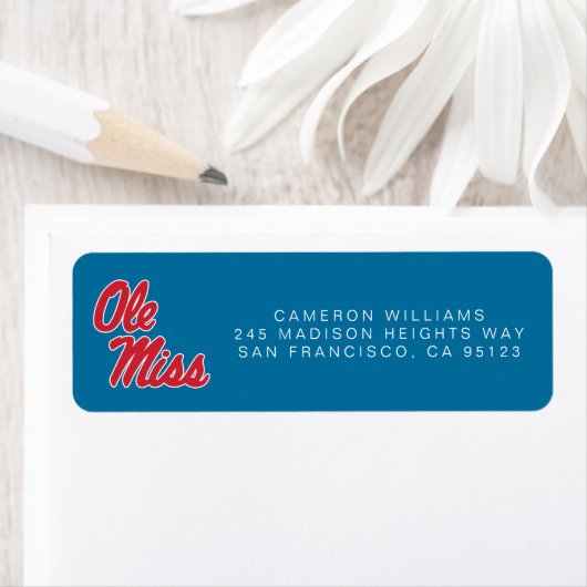 Étiquette Université du Mississippi | Ole Miss Script (En situation)