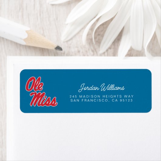 Étiquette Université du Mississippi | Ole Miss Script (En situation)