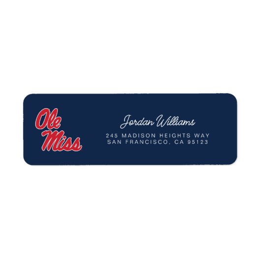 Étiquette Université du Mississippi | Ole Miss Script (Devant)