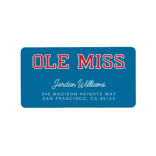 Étiquette Université du Mississippi | Ole Miss Wordmark (Devant)