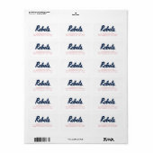 Étiquette Université du Mississippi | Wordmark Rebels (Feuille entière)