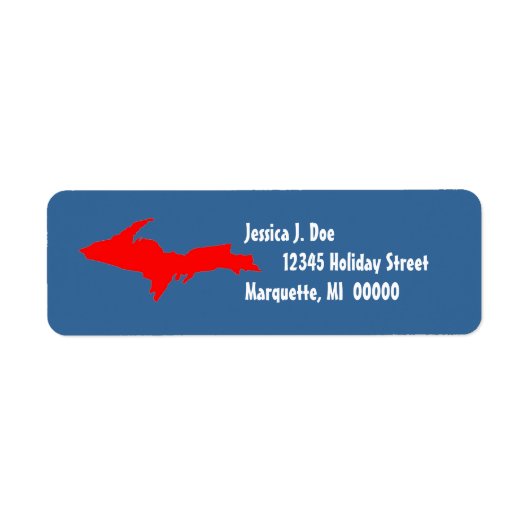 Étiquette Upper Peninsula Michigan Adresse de retour UP Labe (Devant)