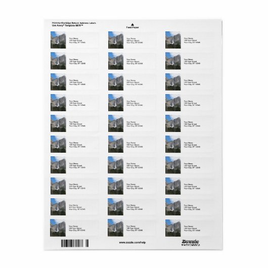 Étiquette Upper Yosemite Falls (Feuille entière)