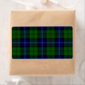 Étiquette Urquhart tartan bleu vert plaid (En situation)
