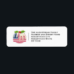 Étiquette USA AMERICAN Christmas Return Adresse<br><div class="desc">NOUVEAU,  festif AMERICAN CHRISTMAS PUDDING Holiday Return Address Labels,  incorporant le drapeau STARS & STRIPES des ÉTATS-UNIS D'AMÉRIQUE. Remplacez simplement le TEXTE PERSONNALISABLE par vos coordonnées ou le texte de votre choix. Apporte une touche de finition à toutes vos cartes et lettres. Éléments correspondants disponibles.</div>