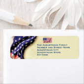 Étiquette USA | Drapeau américain | Retour Customisé patriot (En situation)