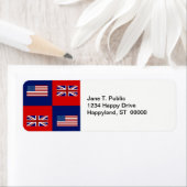 Étiquette USA Flag & UK Flag Pattern (En situation)