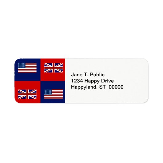 Étiquette USA Flag & UK Flag Pattern (Devant)