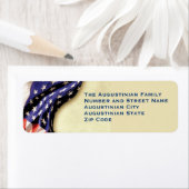 Étiquette USA Patriotic Flag Customisé Adresse de retour (En situation)