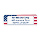 Étiquette USA Patriotique Pays Américain Drapeau Rouge Blanc (Devant)