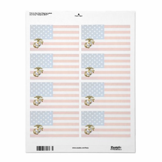 Étiquette USMC Eagle, Globe & Ancre (EGA) [3D] (Feuille entière)