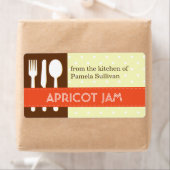 Étiquette Ustensile orange brun de la cuisine de bocal étiqu (En situation)