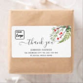 Étiquette Vacances botanique saint logo personnalisé merci (En situation)