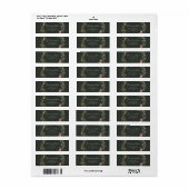 Étiquette Vacances Chic Botanique | Dark Green Adresse de re (Feuille entière)