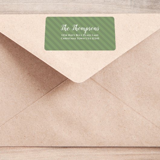 Étiquette Vacances d'adresse de retour de script vert