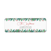 Étiquette Vacances de Noël Floral (Devant)