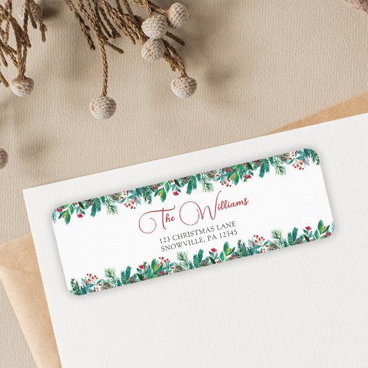 Étiquette Vacances de Noël Floral