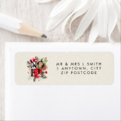 Étiquette vacances d'hiver Noel adresse de retour (En situation)