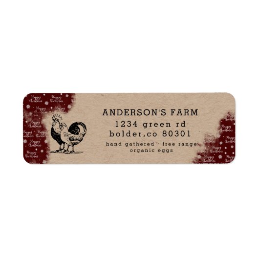 Étiquette vacances eau lavage ovoferme retour adresse (Devant)