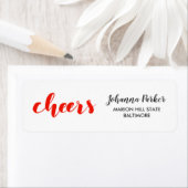 Étiquette Vacances écriture rouge manuscrite (En situation)