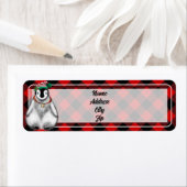 Étiquette Vacances festives mignonnes Pingouin rouge noir pl (En situation)